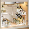 2 Tier Under Sink Organizer Kitchen Metal Sliding Drawer Height  Adjustable Cabinet Organizer Kitchen Organizer 1