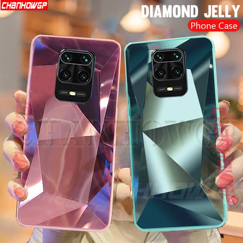 Чехол для Xiaomi Redmi Note 9 Pro Max зеркальный с 3D блестками | Мобильные телефоны и