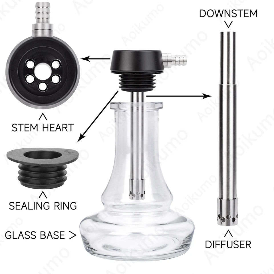 Amotion Flash bang Hookahセット、ポータブルshisha、Naruguile