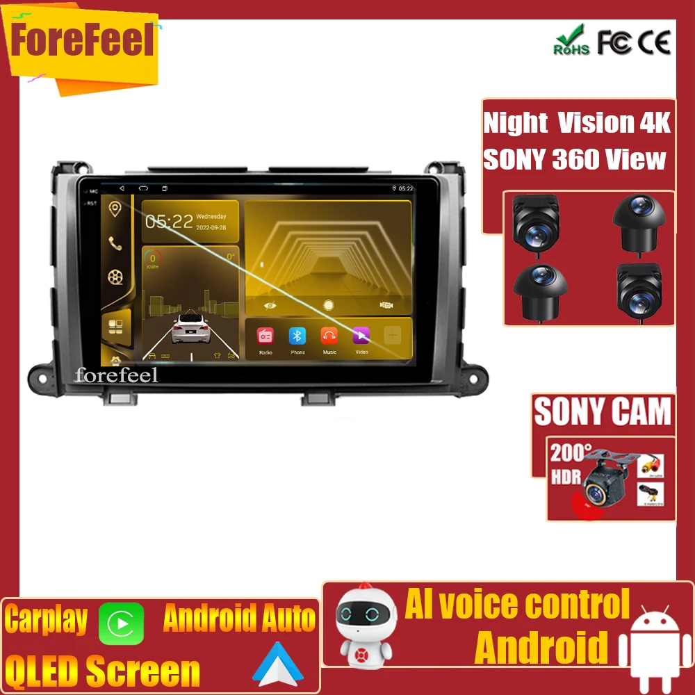 

Cam 7862 For Toyota Sienna 3 XL30 2010 - 2014 Video Navigation Screen Radio Monitor No 2din HDR Android Auto Carplay Stereo BT