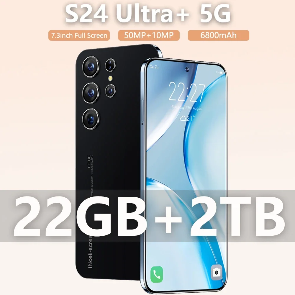 

Новинка, смартфон S24 Ultra +, оригинальный телефон, Android, 7,3 дюймов, HD, полный экран, 22 ГБ + телефон, телефон, телефон с 4G, телефон 26 Ultra