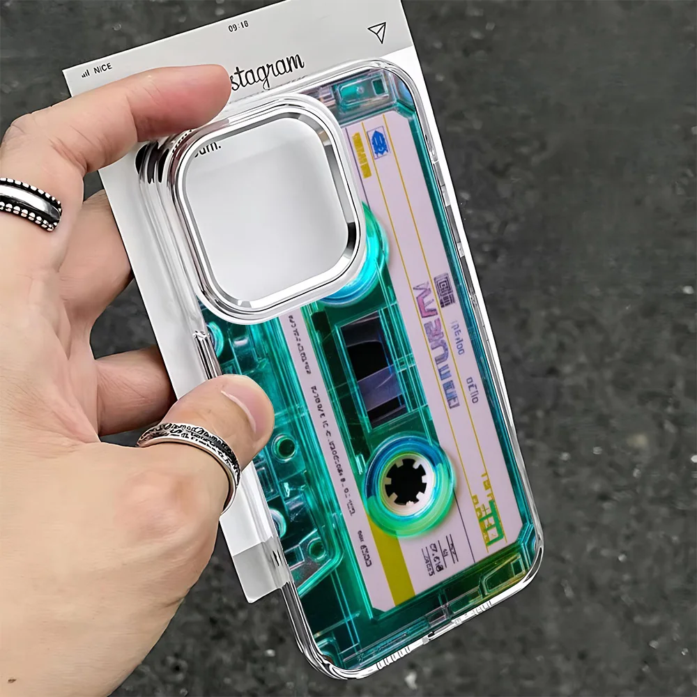 Vintage Cassette Tape Design Clear Soft Phone Case