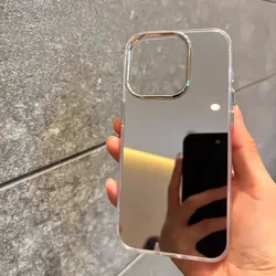 Plating Mirror Ultra Thin Shockproof Acrylic Phone Case with Makeup Feature - iPhone 15 Plus (Mirror)