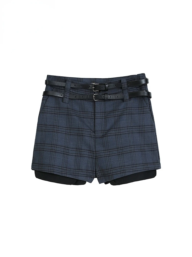 

Vintage Classics Plaid Design Women Shorts 2023 Summer Fashion New A-line High Waist Female Short Pants Vintage Preppy Style