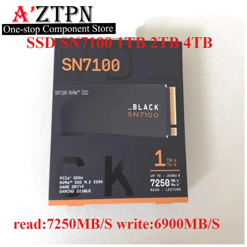 Original ssd sn850x sn7100 1tb 2tb 4tb m.2 2280 nvme gen4 pcie4.0x4 disco de estado sólido para ps5 para wd_black ocidental digital