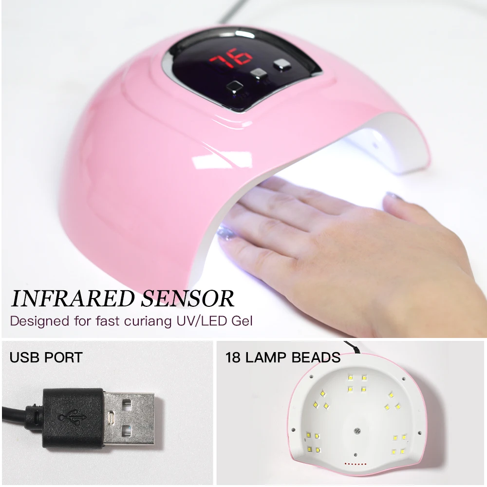 프로페셔널 젤 네일 폴리쉬 세트, 세미 퍼머넌트 젤 바니쉬 세트, UV LED 네일 드라이어, 전동 네일 드릴, 익스텐션 젤 아트 매니큐어