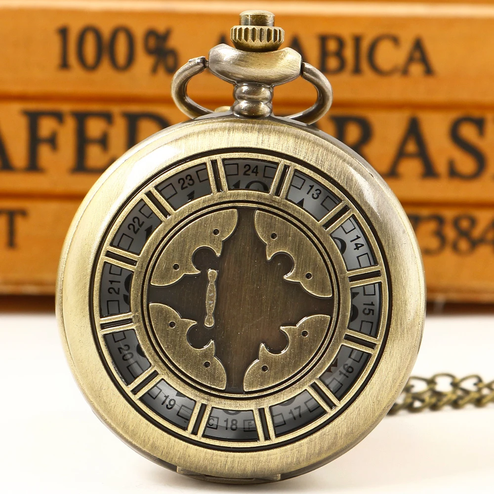 

Steampunk Quartz Pocket FOB Watch Half Hunter Practical Popular Pocket Watches Necklace With Chain reloj hombre