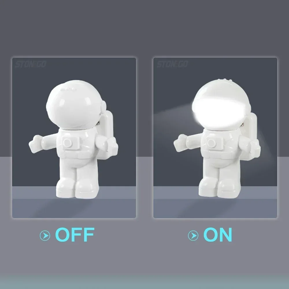 Creative Spaceman Astronaut LED Flexible USB Light, Night Light Toy for Laptop, Car, Power Bank, USB Charger Decor