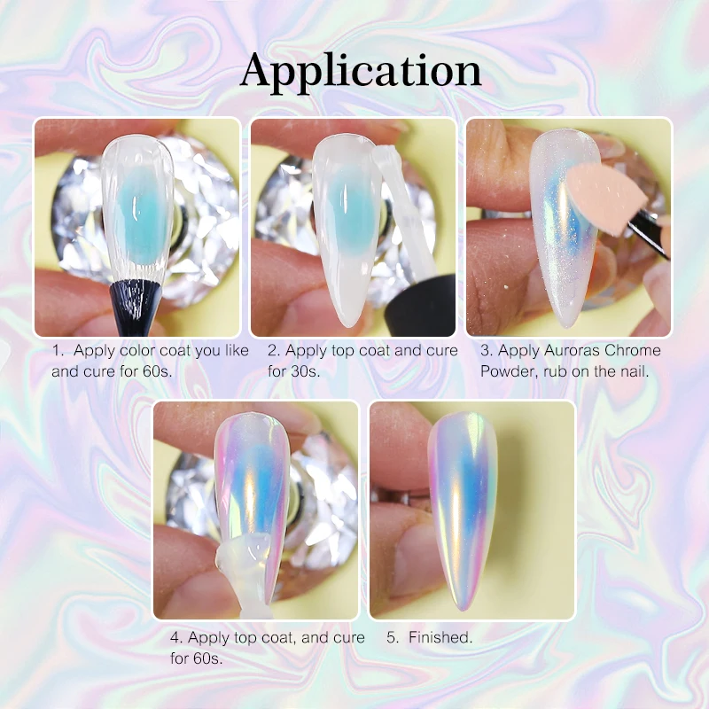 Pearl Nails Glitter Powder 1Box Aurora Chrome Pigment Moonlight Shell Mirror Rubbing Dust UV Gel Polish Nail Supplies Decoration nail powder nail glitter nail decoration nail decorations nail flakes