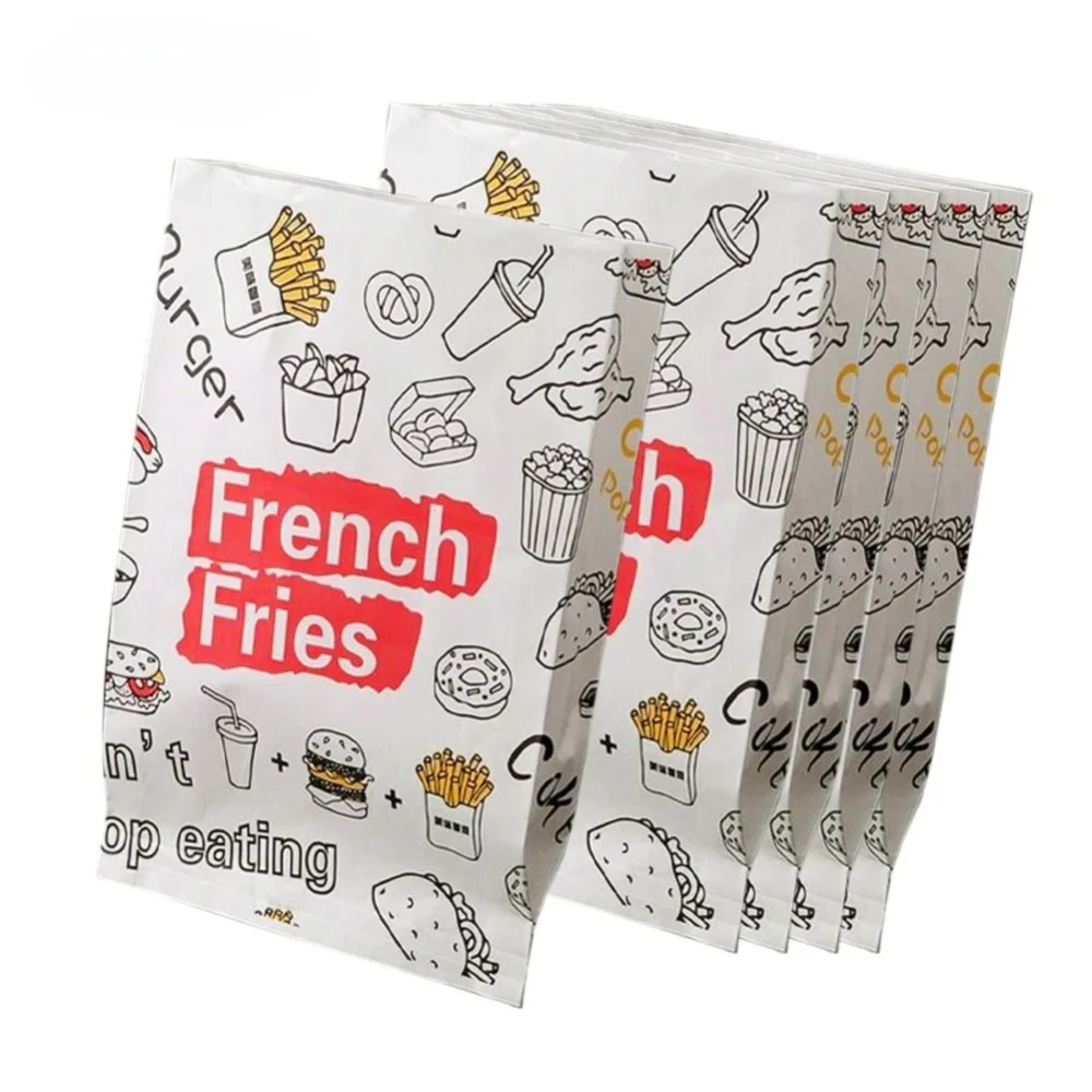 100Pcs Greaseproof Oil-Resistant Paper Bags for Food Packaging, Non-Stick French Fries,... - SKU NSFF1517 - UGI Packaging