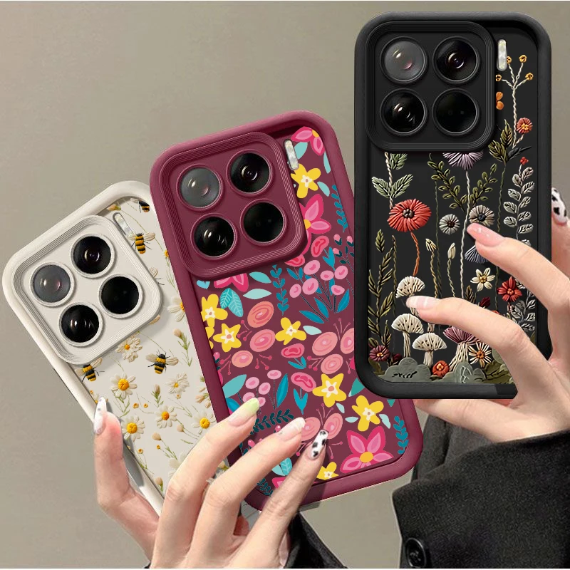 Elegant Embossed Floral Painted Phone Case