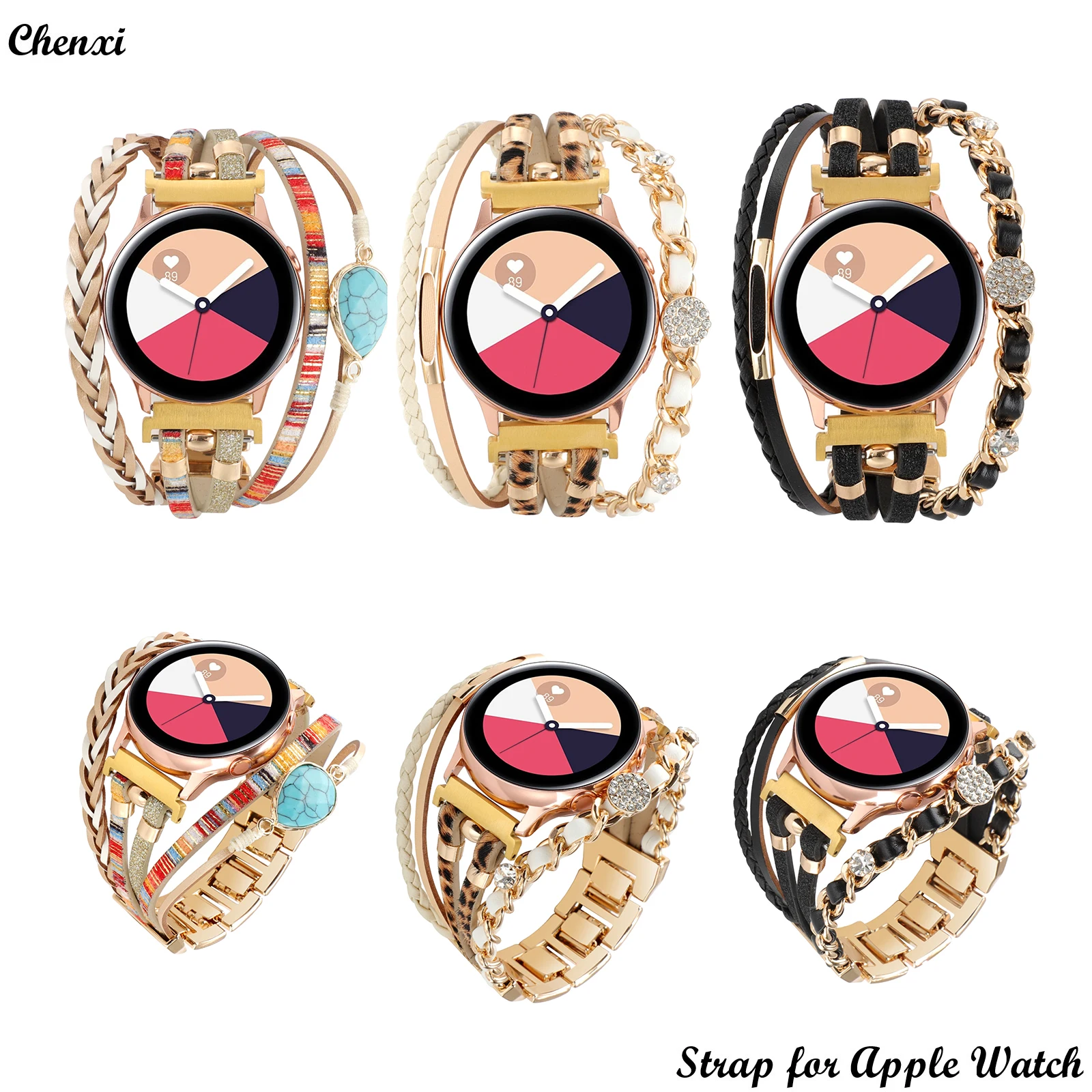 Stainlesssteelstrapforsmartwatchband20mmforSamsungwomenwoven