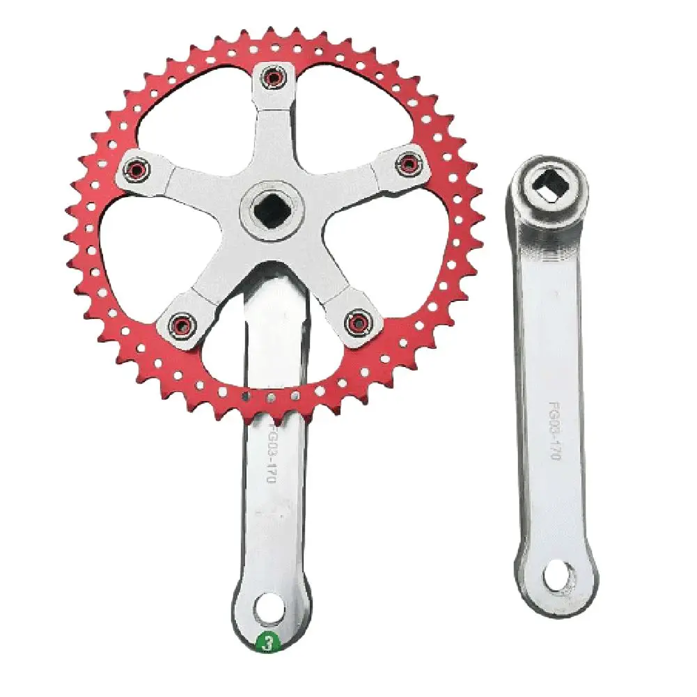 

Durable High Quality Bike Crankset Crankset Chainset 46T 590G 170MM 1pc Good Compatibility Silver Ultralight Crankset Chainset