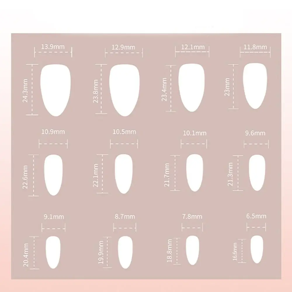 24pcs Manicure Long Almond False Nails Metallic Bow French Fake Nails 3D Flower Glitter Sequins Press on Nails Women