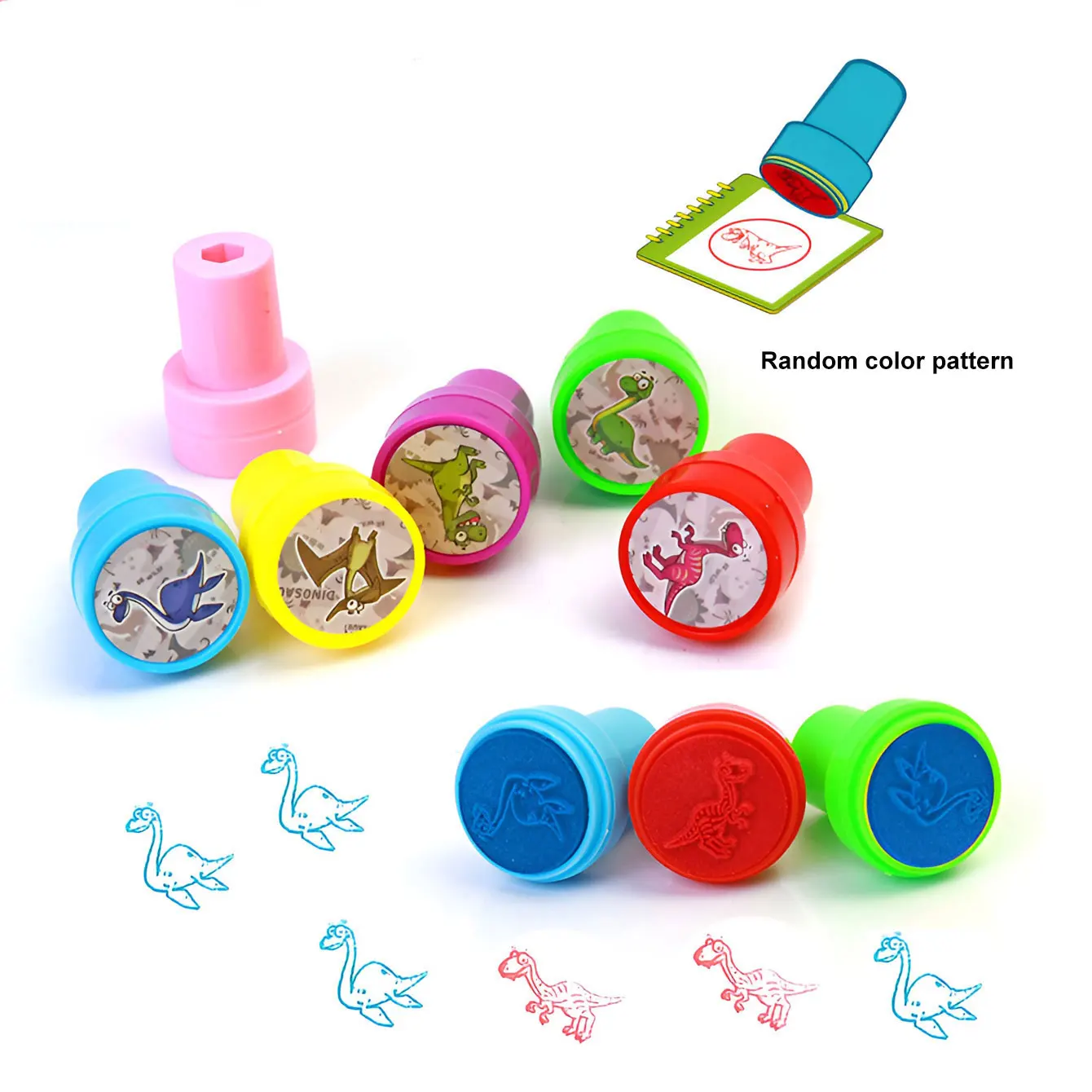 Cartoon seal pattern Stamp rich pattern different shapes a variety of toys press out printing color style random delivery 4