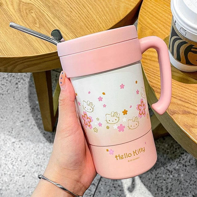 Sanrio Hello Kitty Tumbler With Straw Cup 480ml Coffee Student High Value  Straw Adult Small Fresh Straight Drinking Office Cup - Straw Cup -  AliExpress