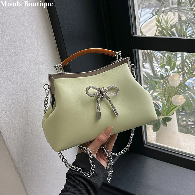 Retro Top-handle Bags For Women Luxury Designer Purses And Handbags Bow  Knot Chain Shoulder Crossbody Bag Ladies Evening Clutch - AliExpress