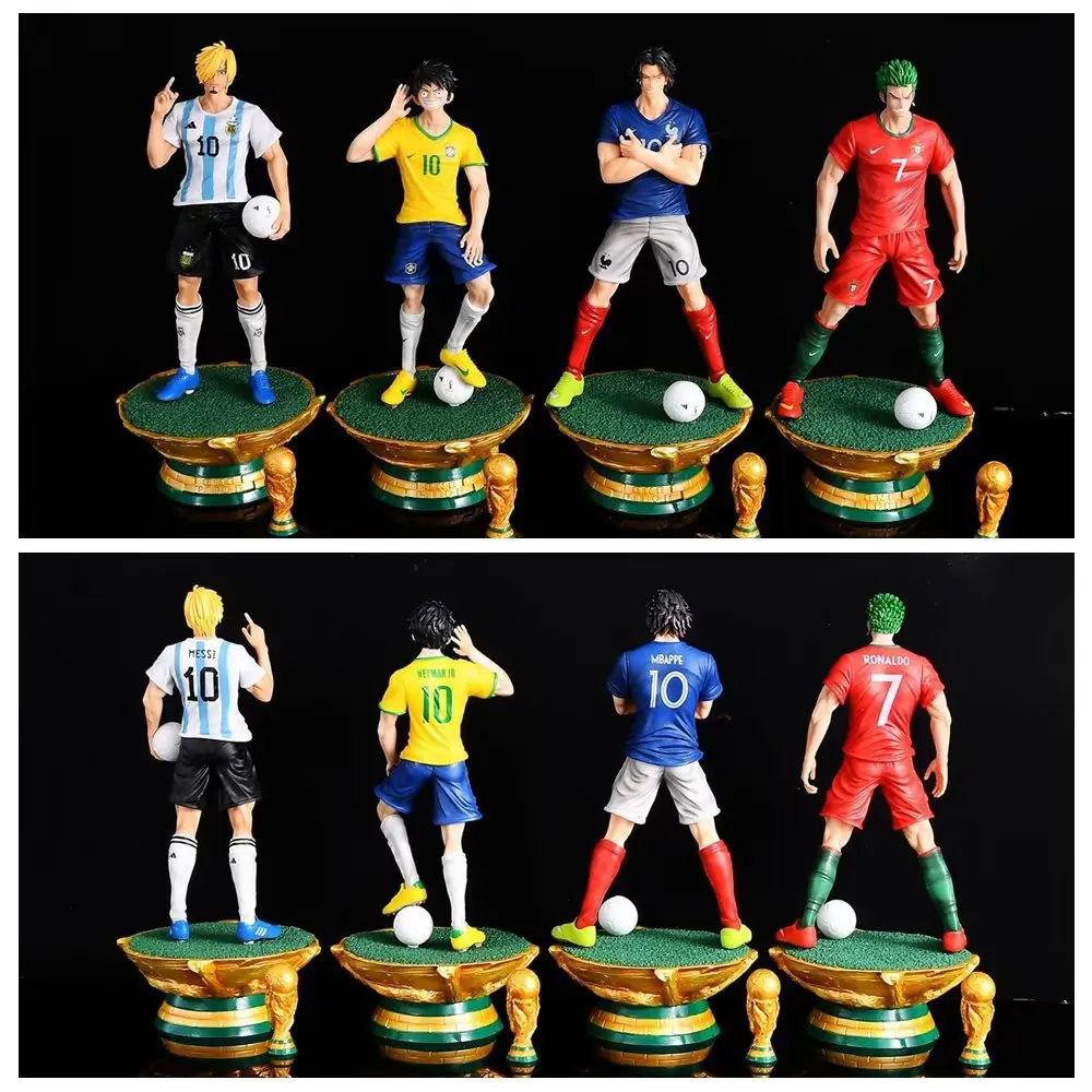 

35cm One Piece Animated Character Players Cos Luffy Essolon Sanji Football Action Figure Model Toy Display Birthday Gift
