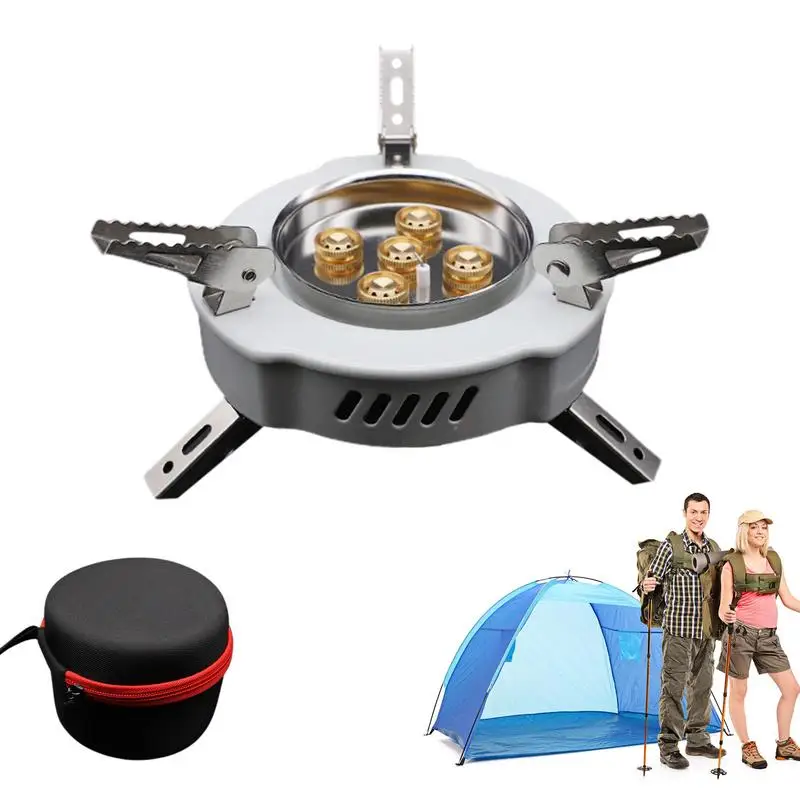 

Portable Stove Heavy Duty Outdoor Camping Stove With Super Power Energy Saving Small Camping Burner With Adjustable Flame For