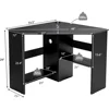 Corner Desk, 90 Degrees Triangle Corner Computer Desk for Small Space, Bedroom Corner Makeup Vanity Desk with Storage S 2