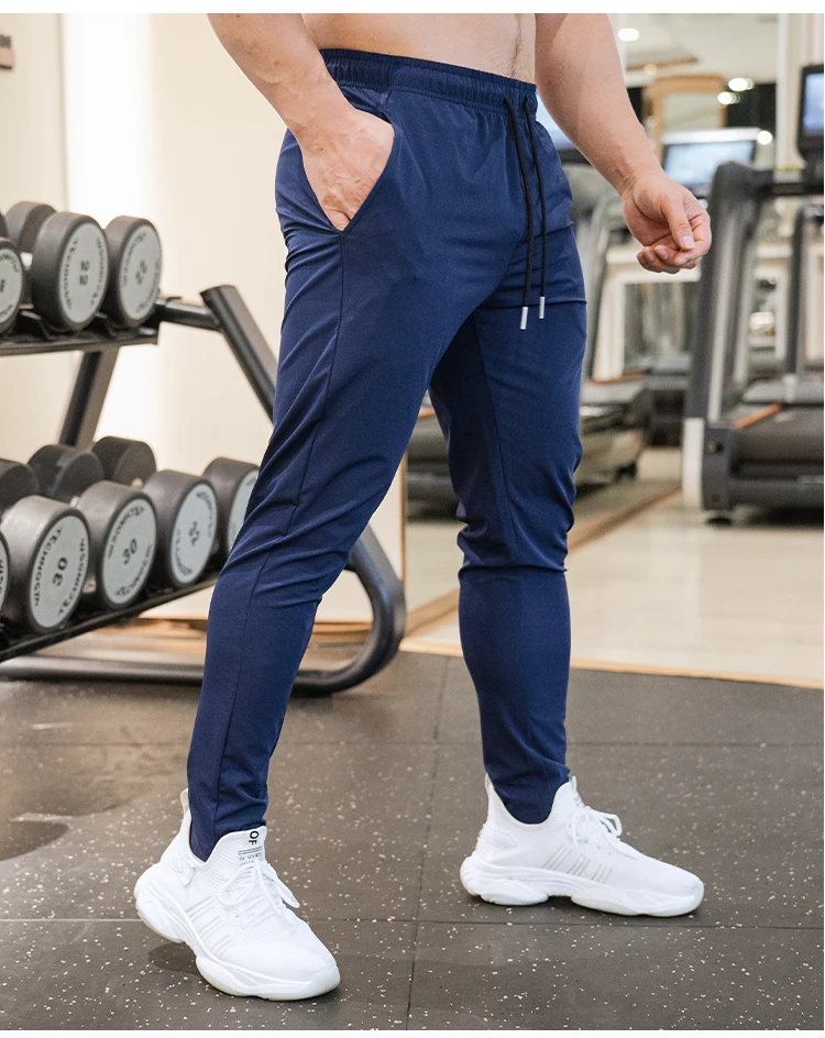 Ice Silk Sweatpants Men's Summer Ultra-thin Cooling Dry Fit Sports Pants Running Breathable Trousers Casual Fitness Leg