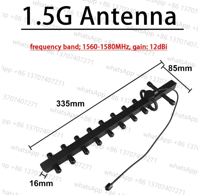 Antenne directionnelle haut gain 12dBi utilisée avec un routeur WiFi, pointée vers une zone de couverture.