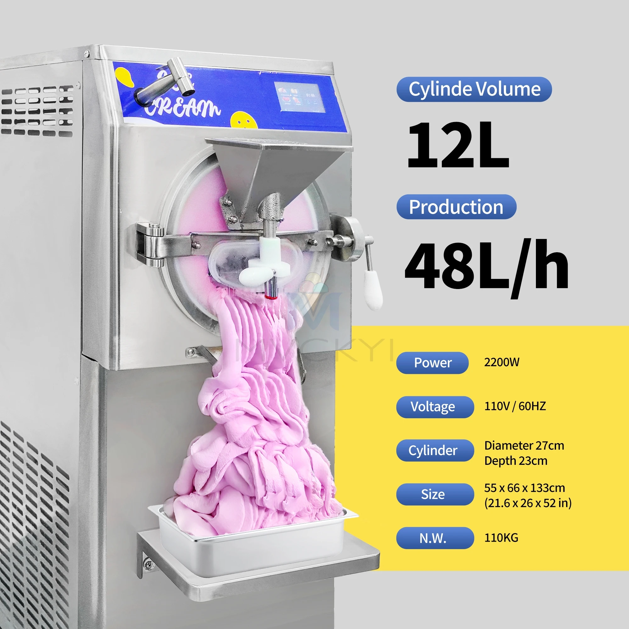 

Mvckyi Free Shipping Gelato Maker Machine Commercial/Hard Ice Cream Makeing Machine For Ice Cream Shop Equipment
