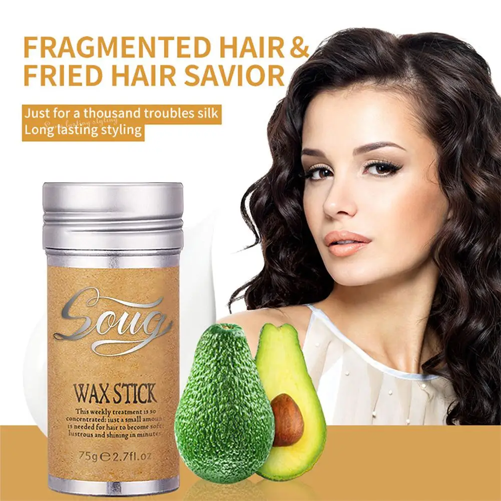 75g Broken Hair Artifact Hair Wax Stick Gel Cream Styling Men Fixed Wax Fluffy Women Stick Children And Frizz Sty K1g1