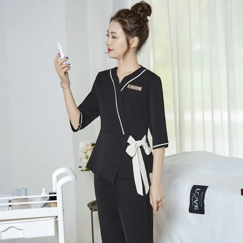 Professional Style Uniform Woman Aesthetic Beauty Salon Spa Hotel Waiter Esthetic Desk Massage Nail Beautician Cafe Work Clothes