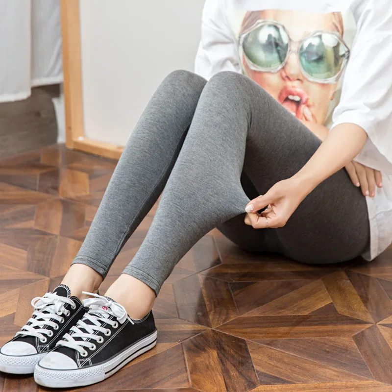 Plus Size Women Classic Leggings Seamless High Waist Female Clothing Solid Casual Skinny Lady Modal Leggins Girl Ninth Pants 3XL