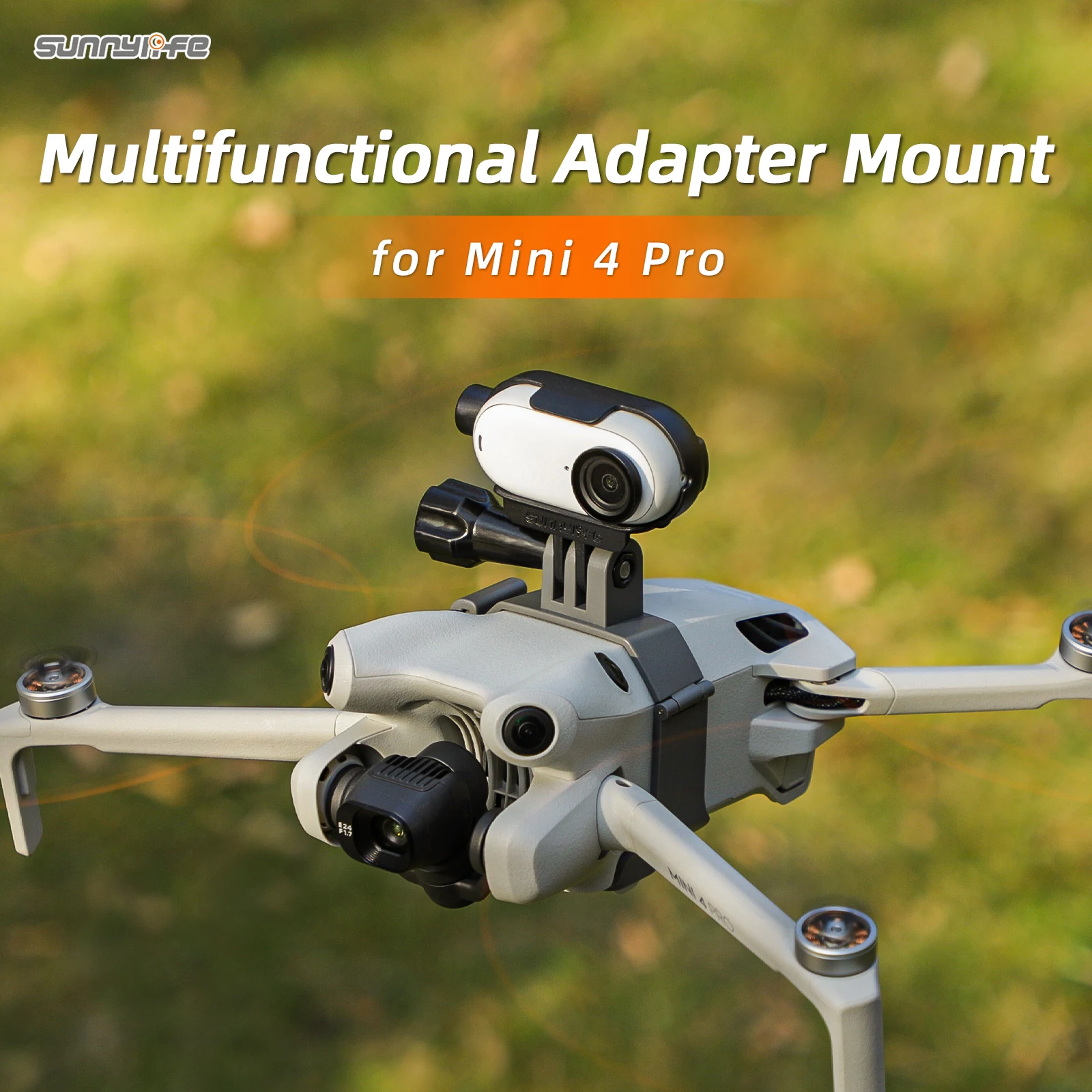 Sunnylife Drone Expansion Mount Action Camera Holder Adapter Drone Light Per Mini 4 Pro Per Action 4/ Gopro 12/ Insta360 Go 3