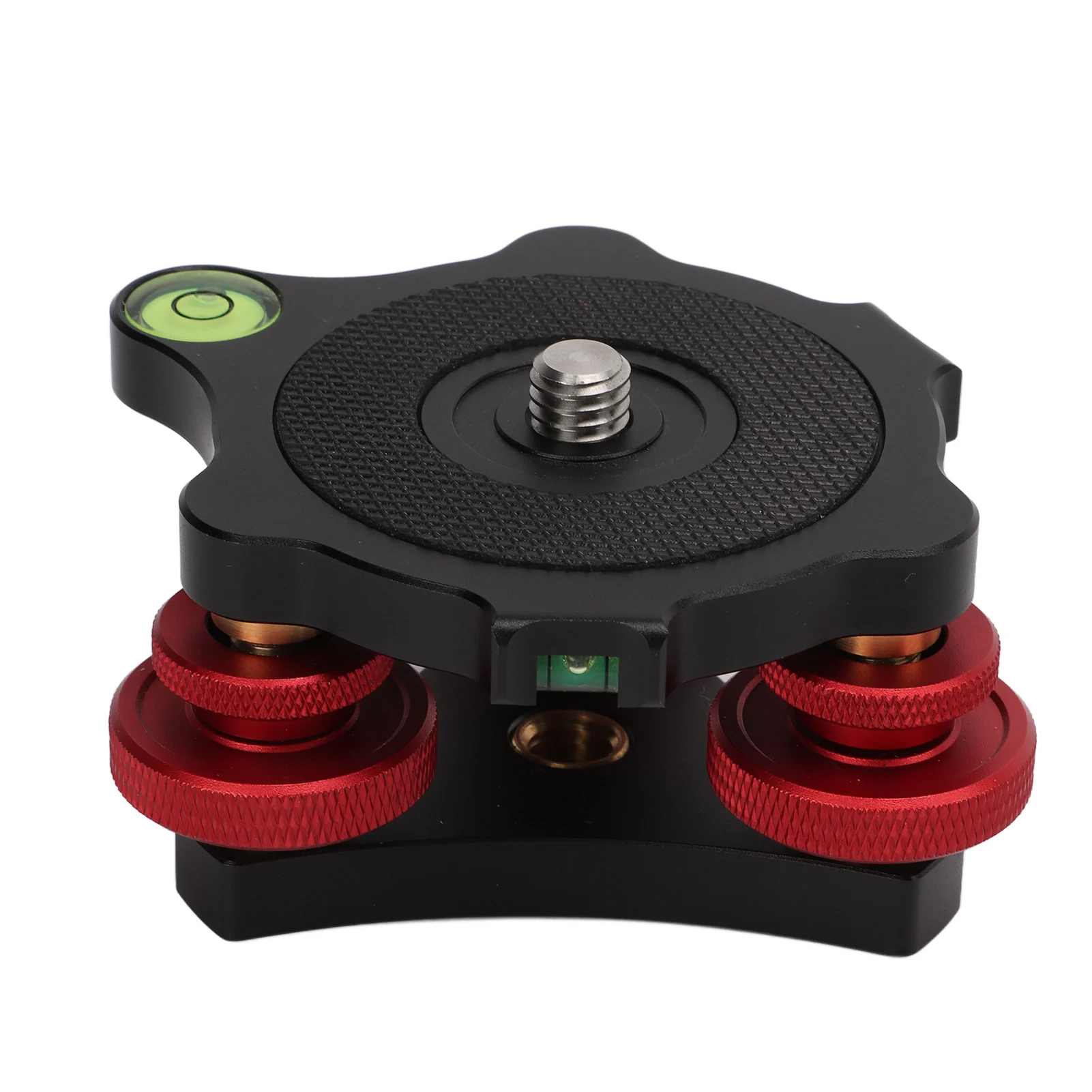 LP-64 Camera Tripod Ball Head Leveling Base Aluminum Triple Wheel Leveler Bubble Level Aluminum Alloy