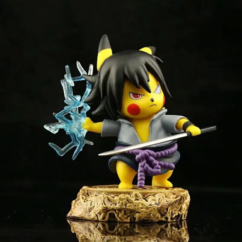 thumbnail image 5 of Anime Naruto Q versión Pikachu COS Sasuke Uchiha segunda generación PVC figuras de acción juguetes modelo estatua 10cm, 5 of 5