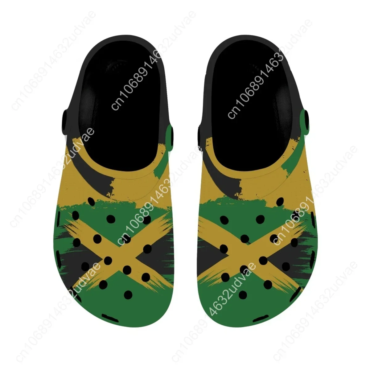 Lightweight Beach Sandals Jamaican Flag Print Comfortable Home Slipper For Adults Non Slip Casual Girls Slides Garden Hole Shoes