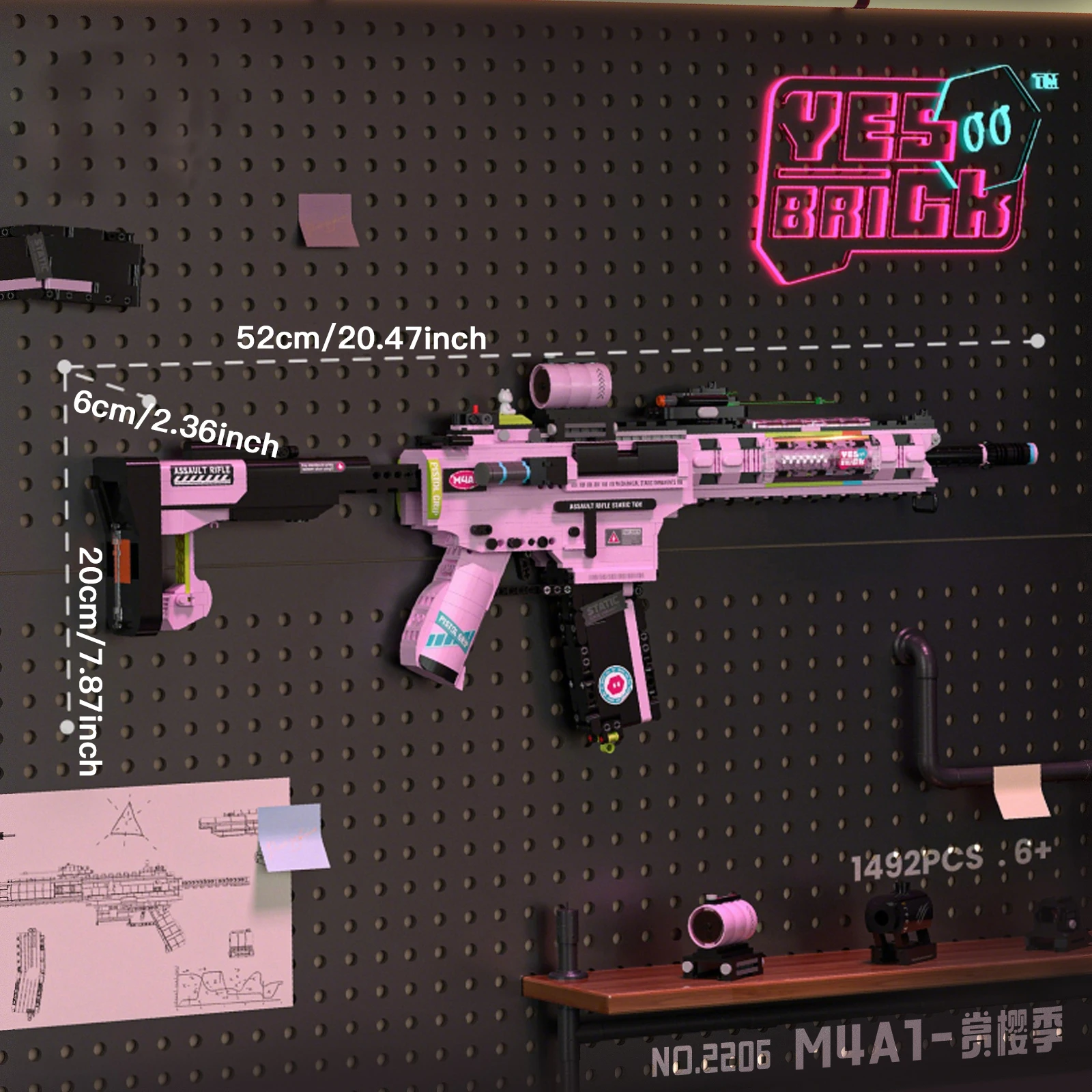 Plastic Building Block Model Military Toy Gun