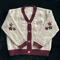 Christmas Tree Women Cardigan Autumn Winter Knitted Cardigans with Star Embroidery Holiday Sweater Folklore Tops Christmas Gift 1