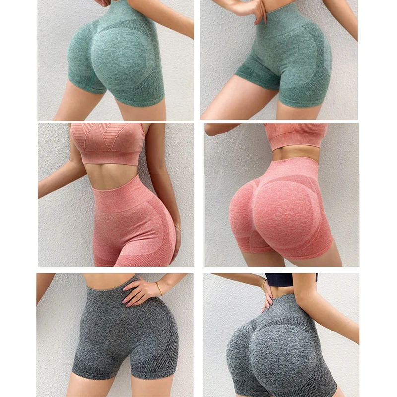 Leggings Push Up de cintura alta feminina, calções desportivos, calção de  ioga, cordão, arranhão, fitness, treino, levantamento de bumbum, ginásio  curto - AliExpress