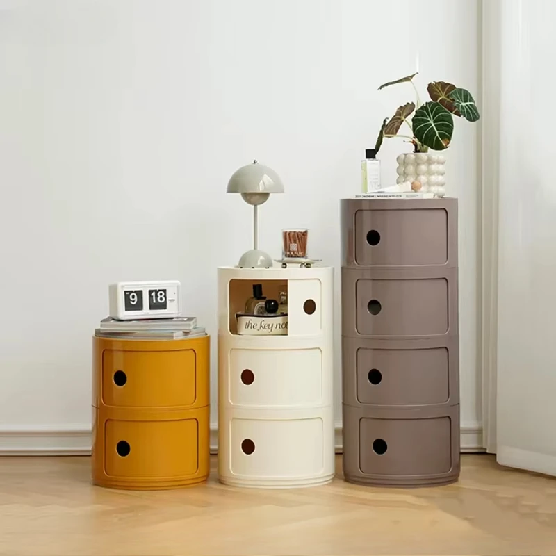 Nordic Net Red Bedside Cabinet Modern Simple White Round Creative Mini Simple Small Side Table Portable Nightstands Furniture nightstands set