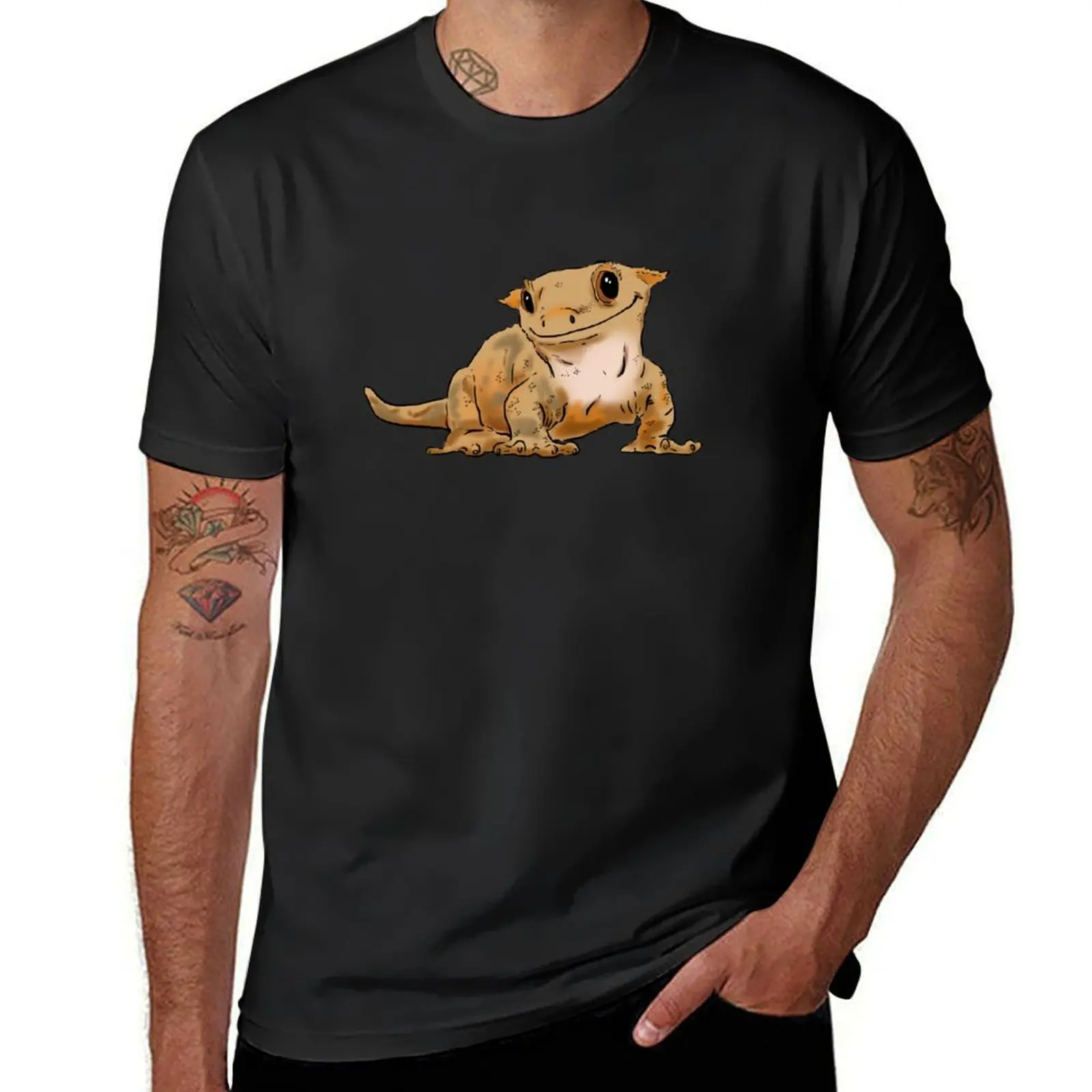 

Smiling Crested Gecko, Cute Crested Gecko, Crestie Lover T-shirt funnys tops funny t shirts for men