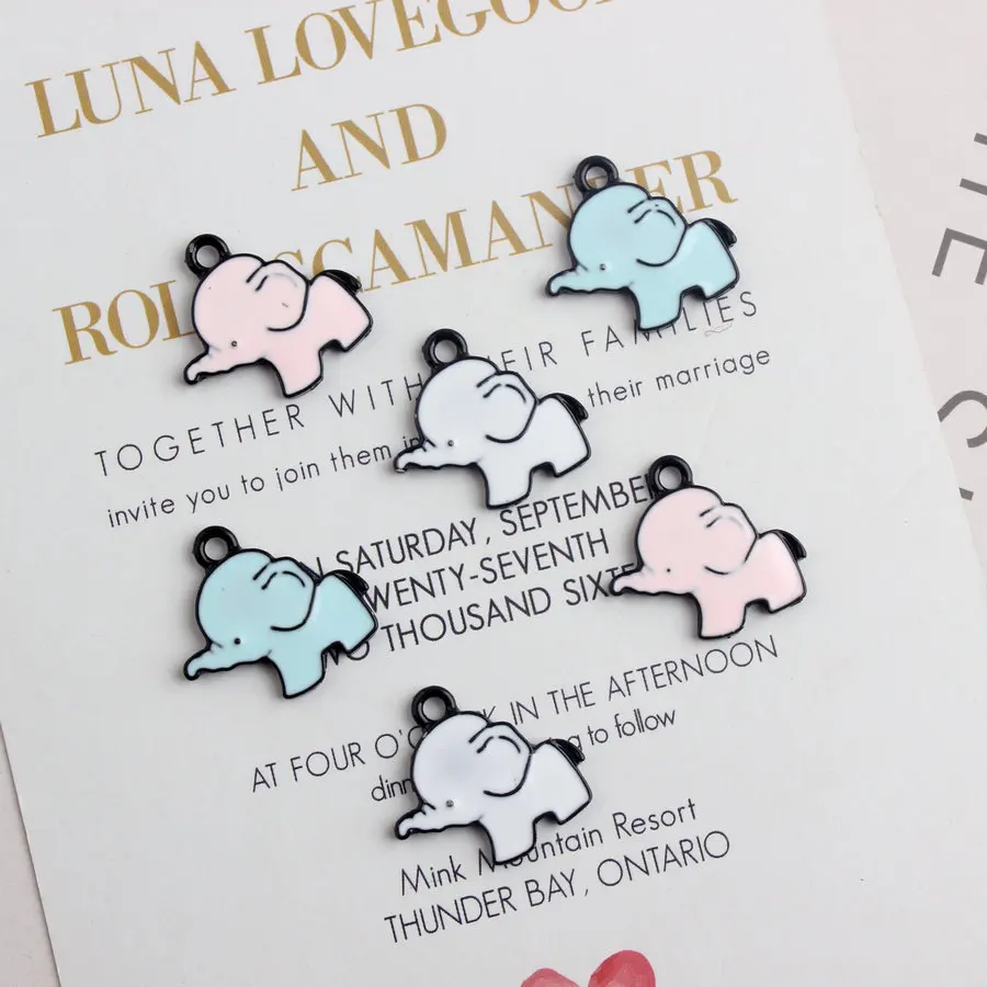 

Новое поступление 20 шт./лот эмалированный сплав ювелирные изделия ожерелье подвески капля масла животных слон очарование кулон