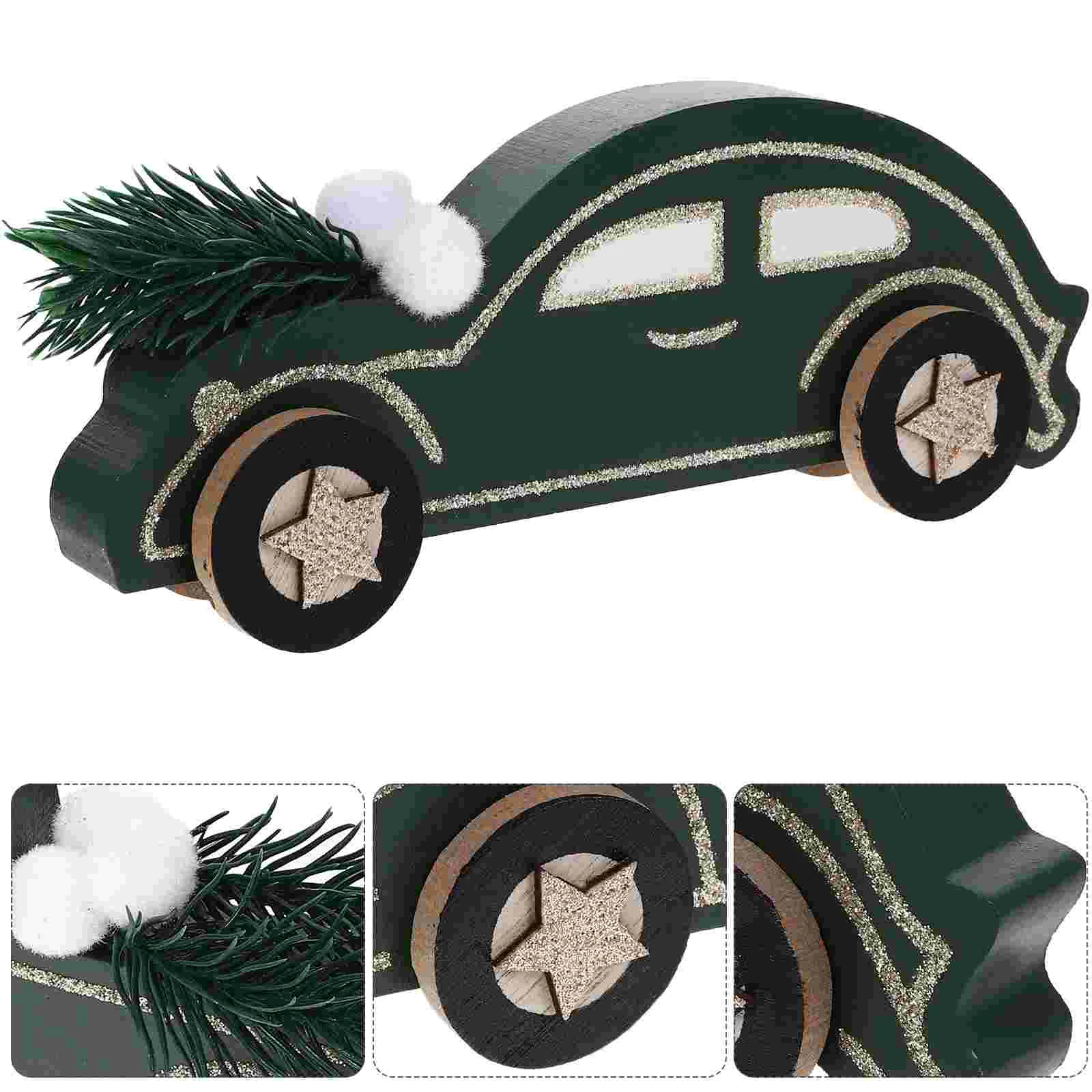 

Christmas Tiered Tray Wood Signs Green Car Block Artificial Snowball Pine Branch Farmhouse Sign Decor Tables Rustic Tiered