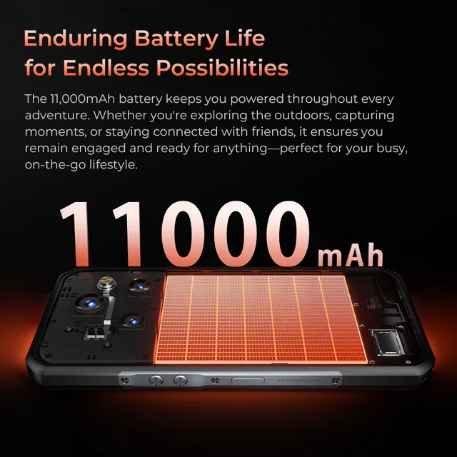 【 Premier du monde】 Smartphone robuste Oukitel WP55 Pro 5G 48 Go (16 + 32) + 512 Go 11 000 mAh 33 W 108 MP 6,6" FHD + téléphone portable 5