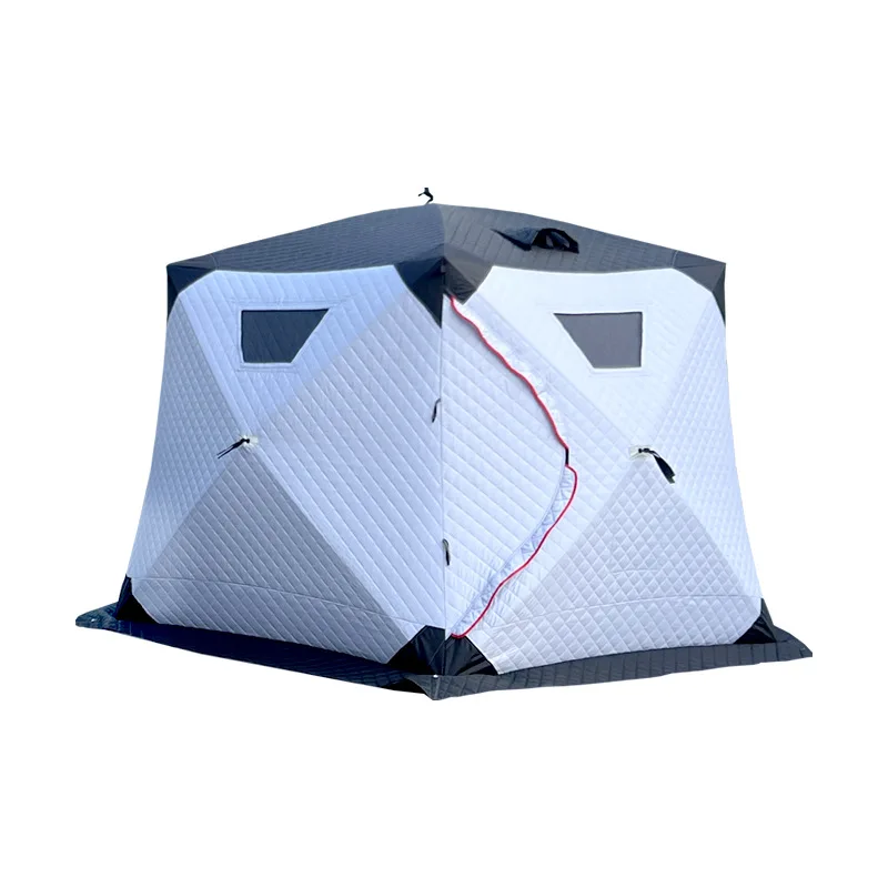Pentagonal /Hexagonal 4 5 6 8 Person Automatic Winter Ice Fishing Tent Snow Fishing Shelter House Keep Warm Room 2 Door Car Awni