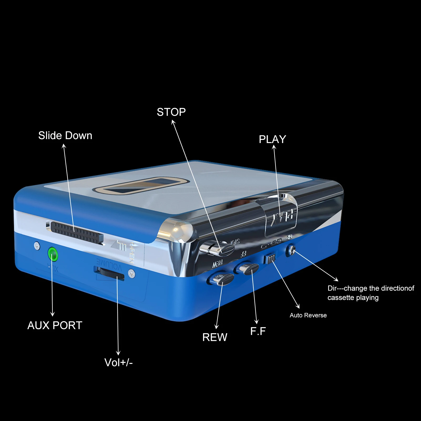 Cassette Player BT Cassette Player Walkman Cassette Player Portable Speaker Wireless BT Connection Multiple Power Supply Methods Auto
