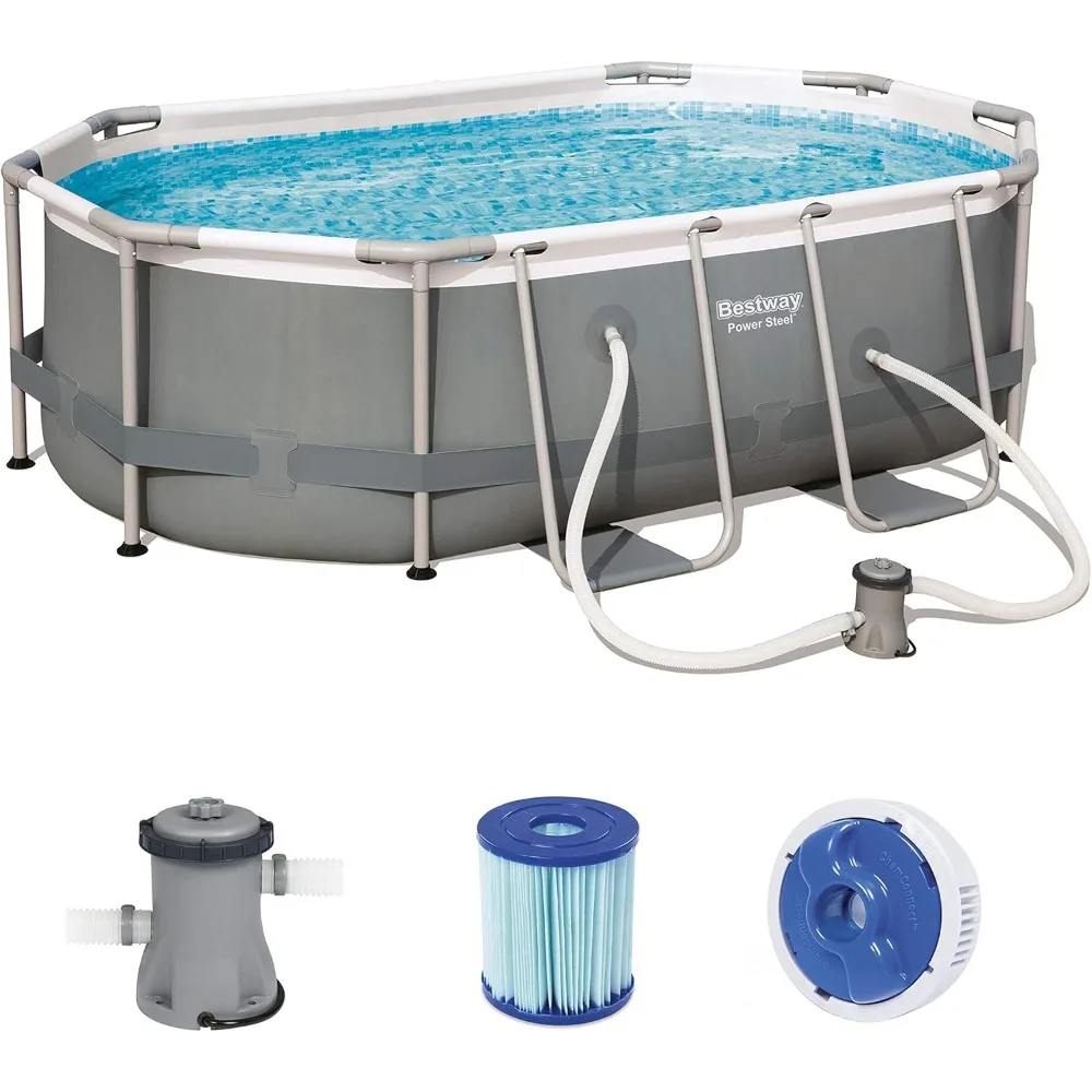 

Frame Pool Oval with Sturdy Steel Frame in Practical XL Complete Set