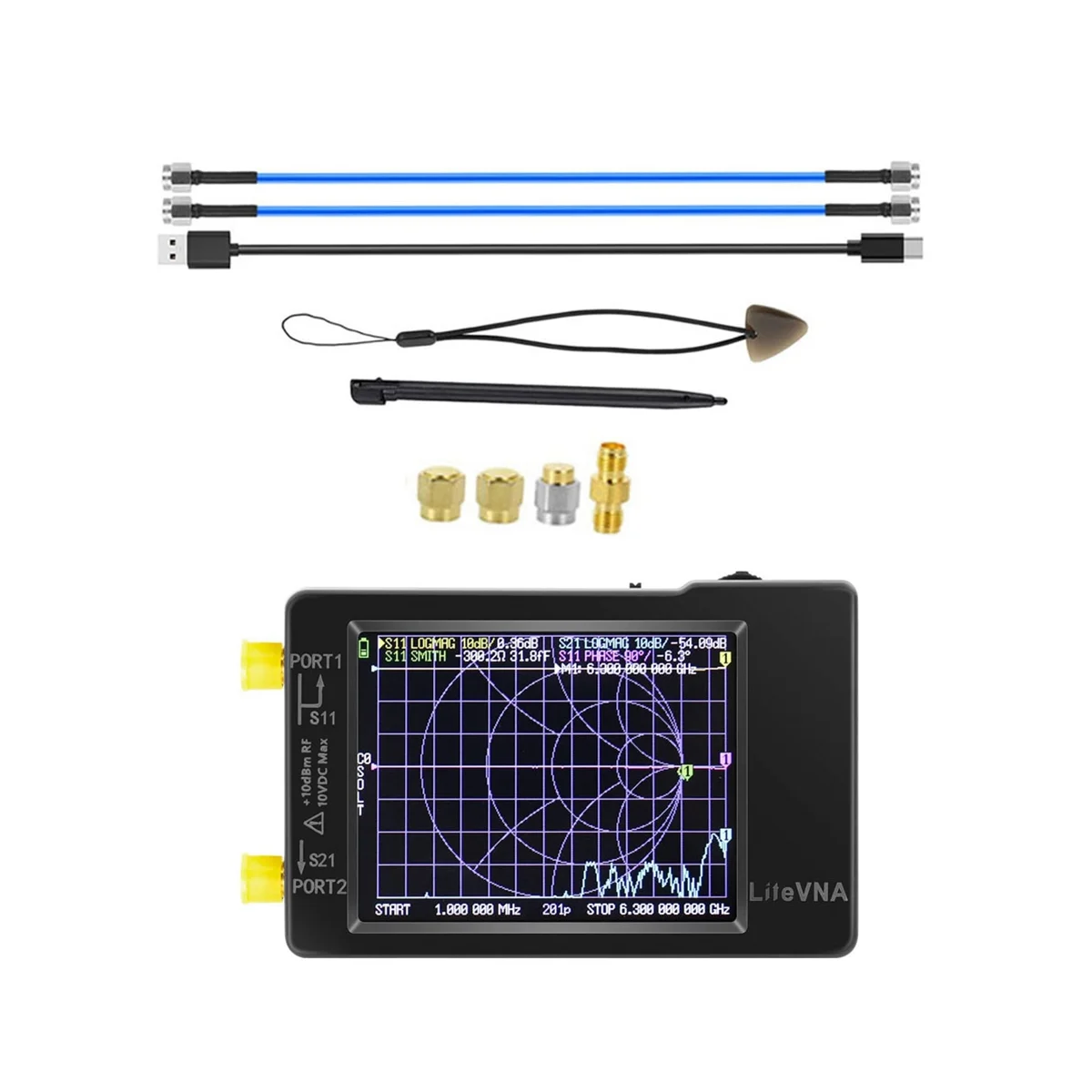 

NanoVNA Vector Network Analyzer LiteVNA 2.8 Inch Screen Display Vector Network Analyzer 50KHz-6.3GHz Antenna Analyzer
