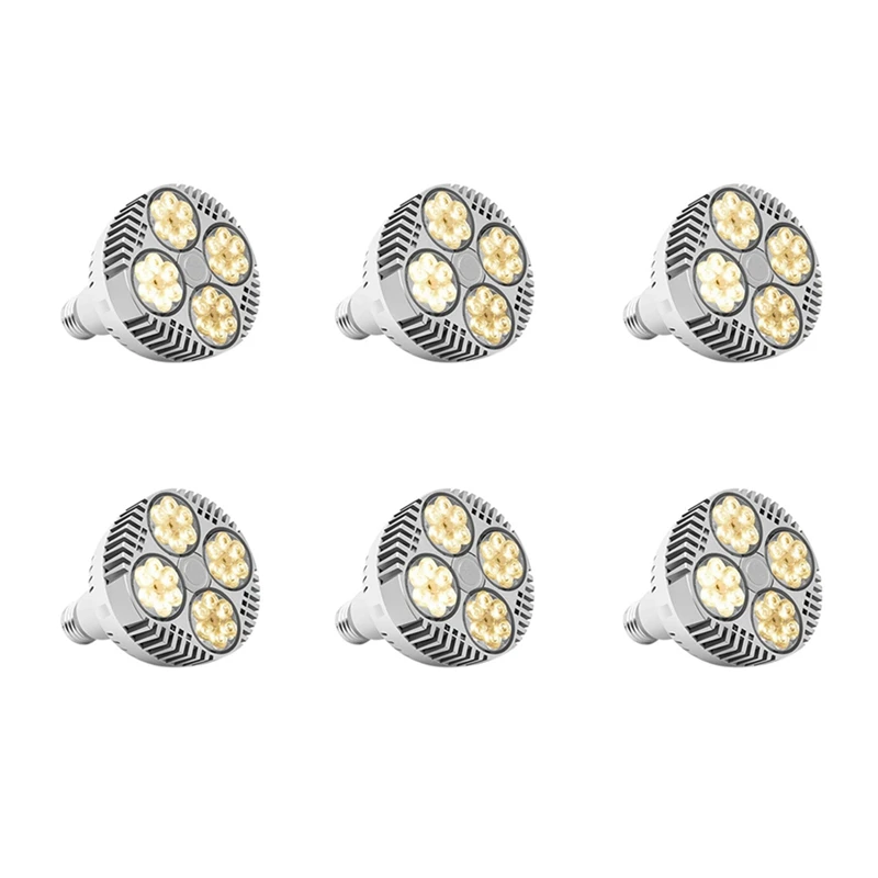 

New 6X E27 Plant Lamp Light Bulb 35W LED Plant Grow Light Full Spectrum Warm White Light For Indoor Garden Greenhouse