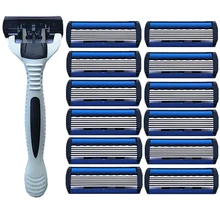 

6 Layers Safety Razor 1 Razor Holder + 6Replacement Blades Head Cassette Hair Shaving Machine Face Knife Epilator trimmer