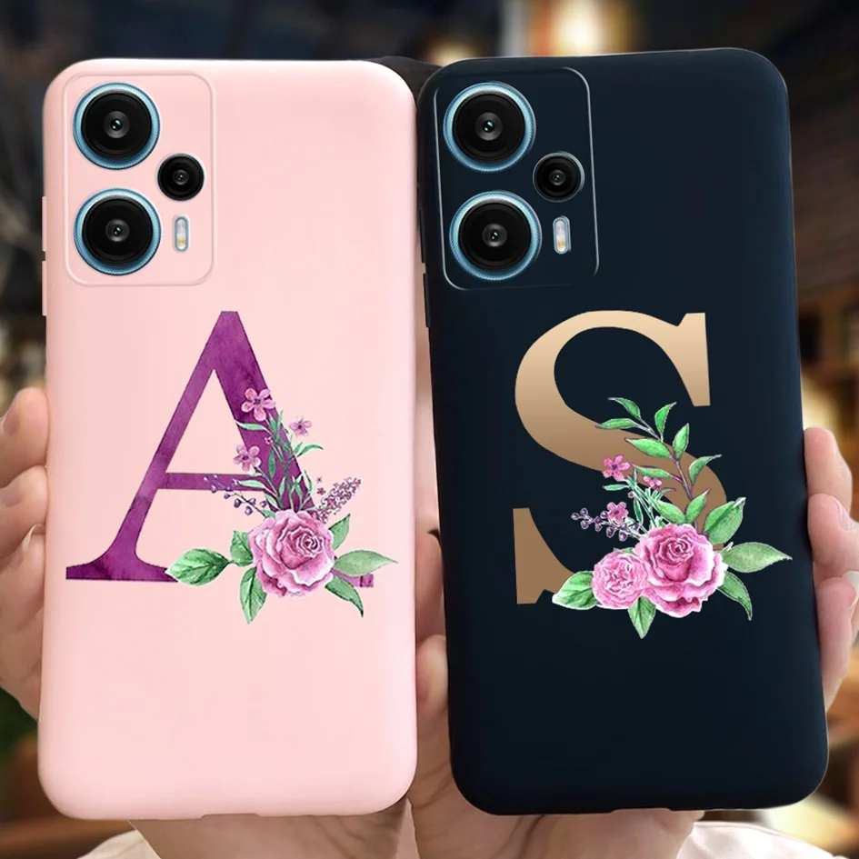 Per Xiaomi Redmi Note 12 Pro 4G Case Fashion A Z Letters Soft Cover Per Xiaomi Redmi Note 12 Turbo Note 12S Note12 Pro 5G Bumper