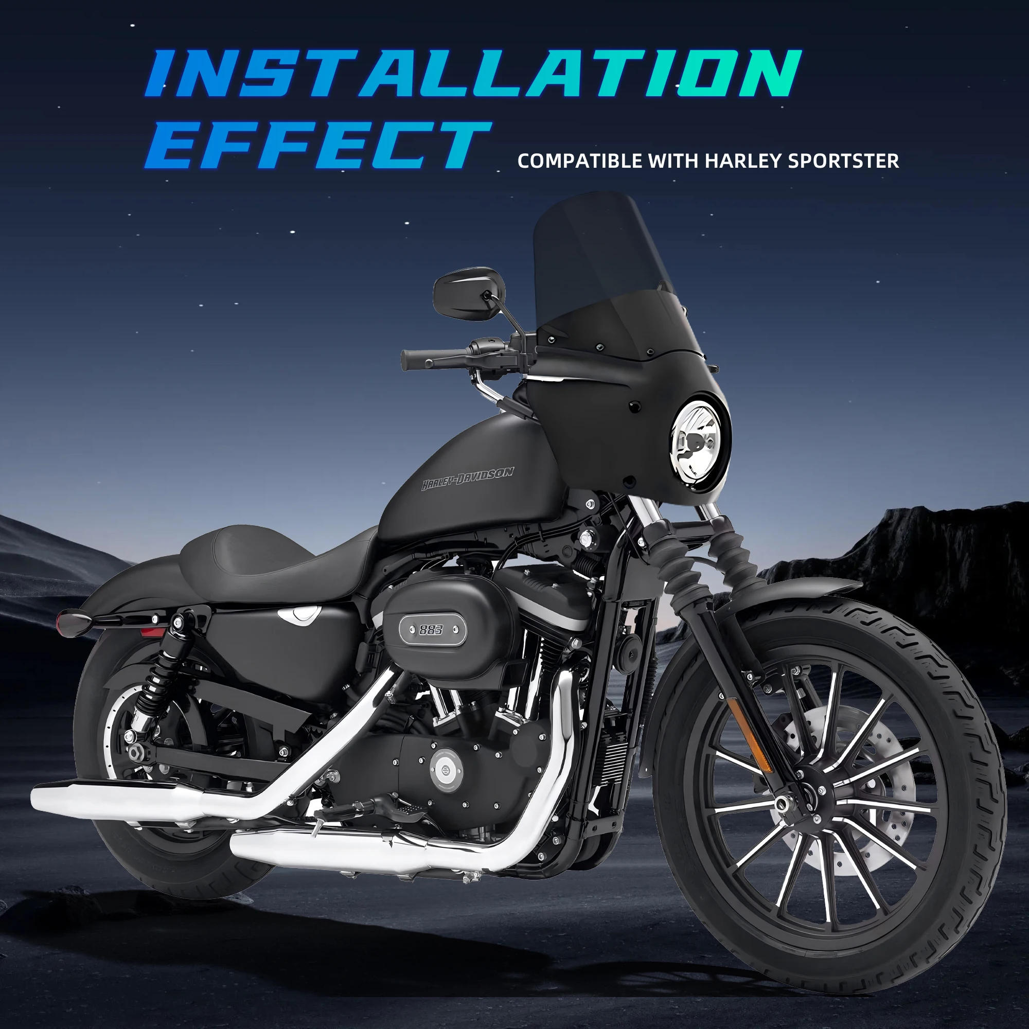 15" Sportster 883 Motorcycle Front Fairing Deflector for Road Warrior Fairing for Harley Sportster 883 Iron XL883N XL1200